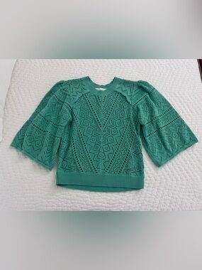Mint Green Eyelet Knit Top
